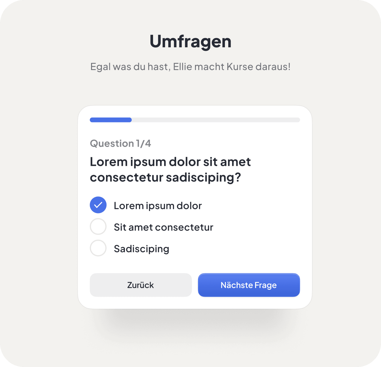 Umfragen — Phone Mockup mit True/False Frage