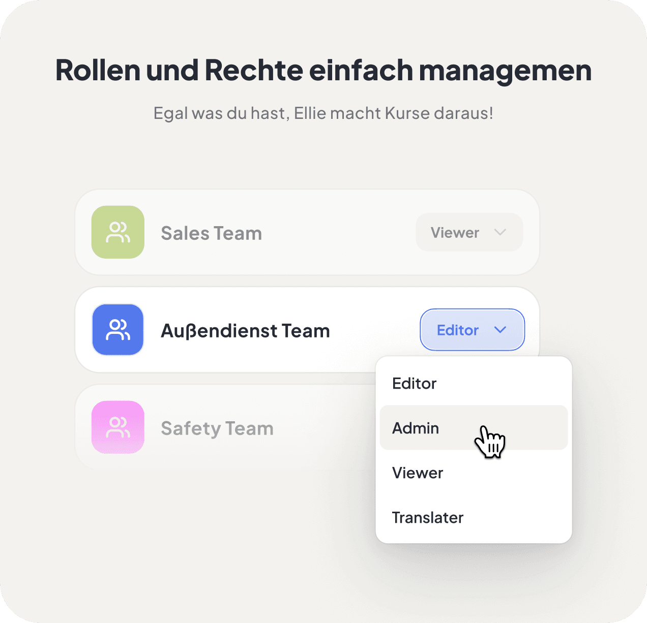 Rollen und Rechte einfach managen — Permissions Dropdown