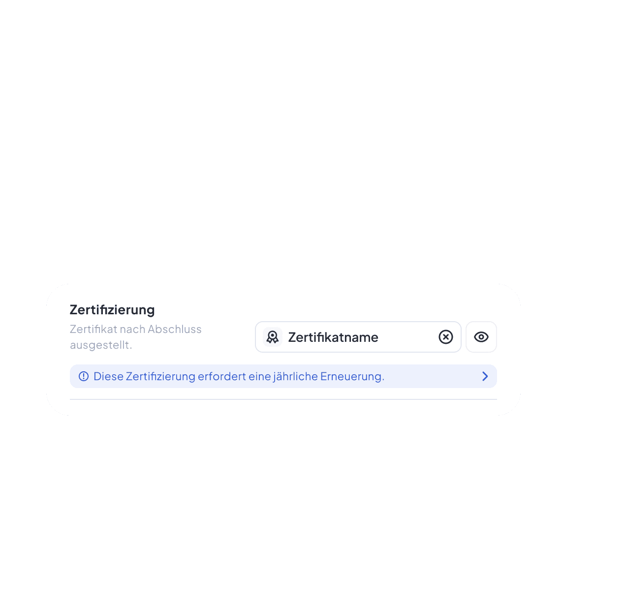 Zertifikate mit Ablaufdaten und Auto-Renewal — Vorlage mit Renewal-Slider alle 12 Monate