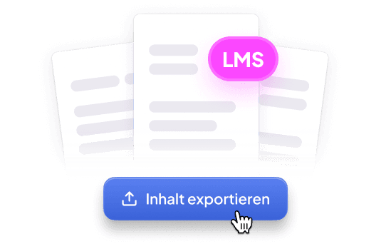 Kursdokumente mit LMS-Pill und „Inhalt exportieren“-Button