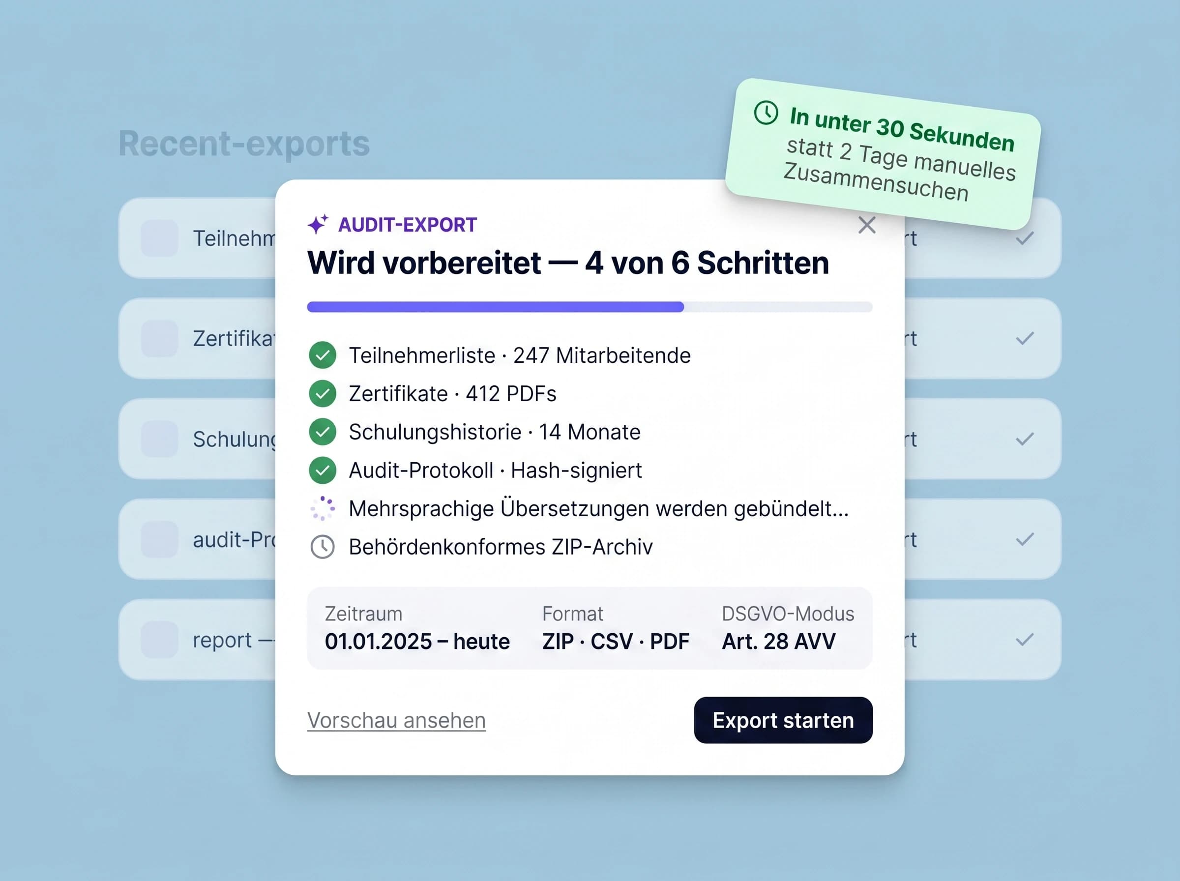 Vollständige Doku auf einen Klick.