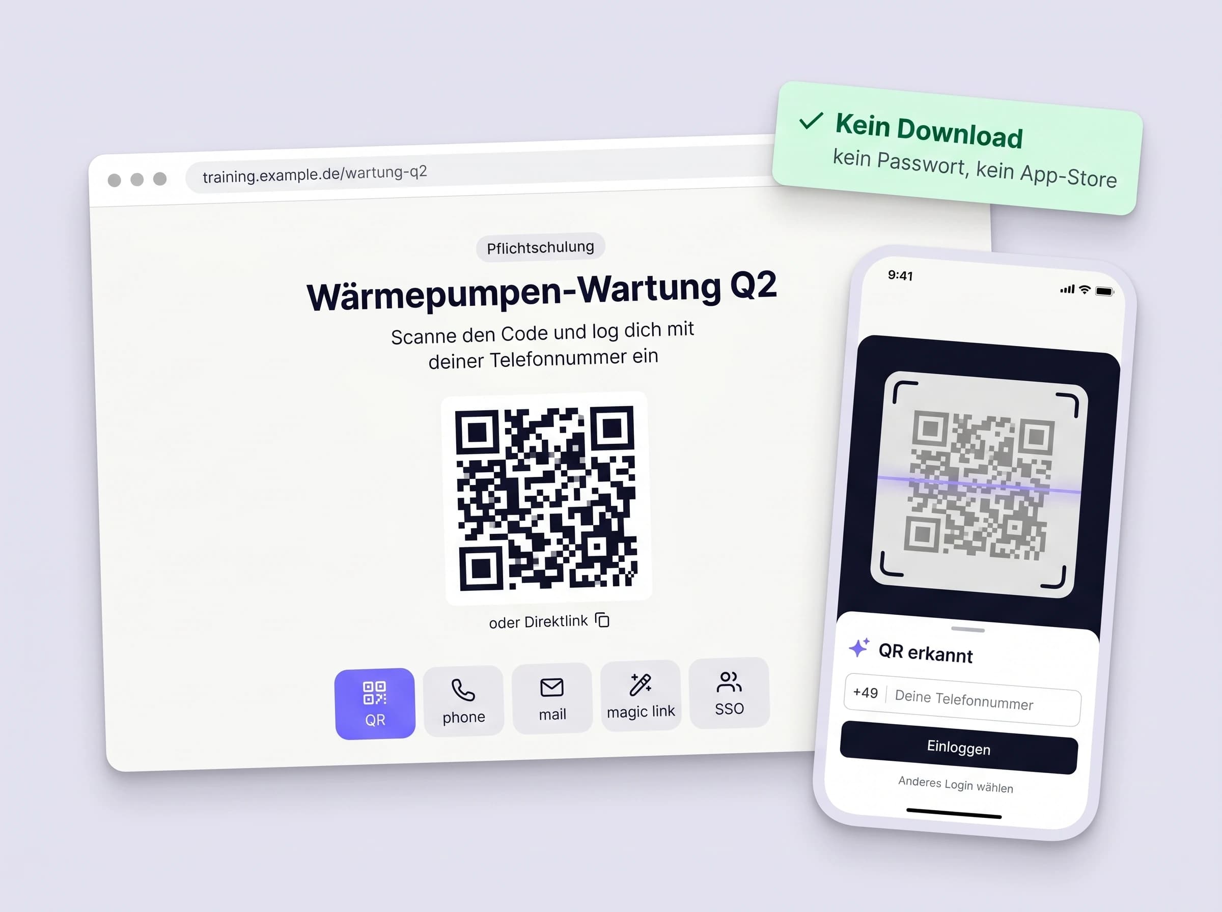 Kein Download. Kein Passwort. Keine Ausrede.